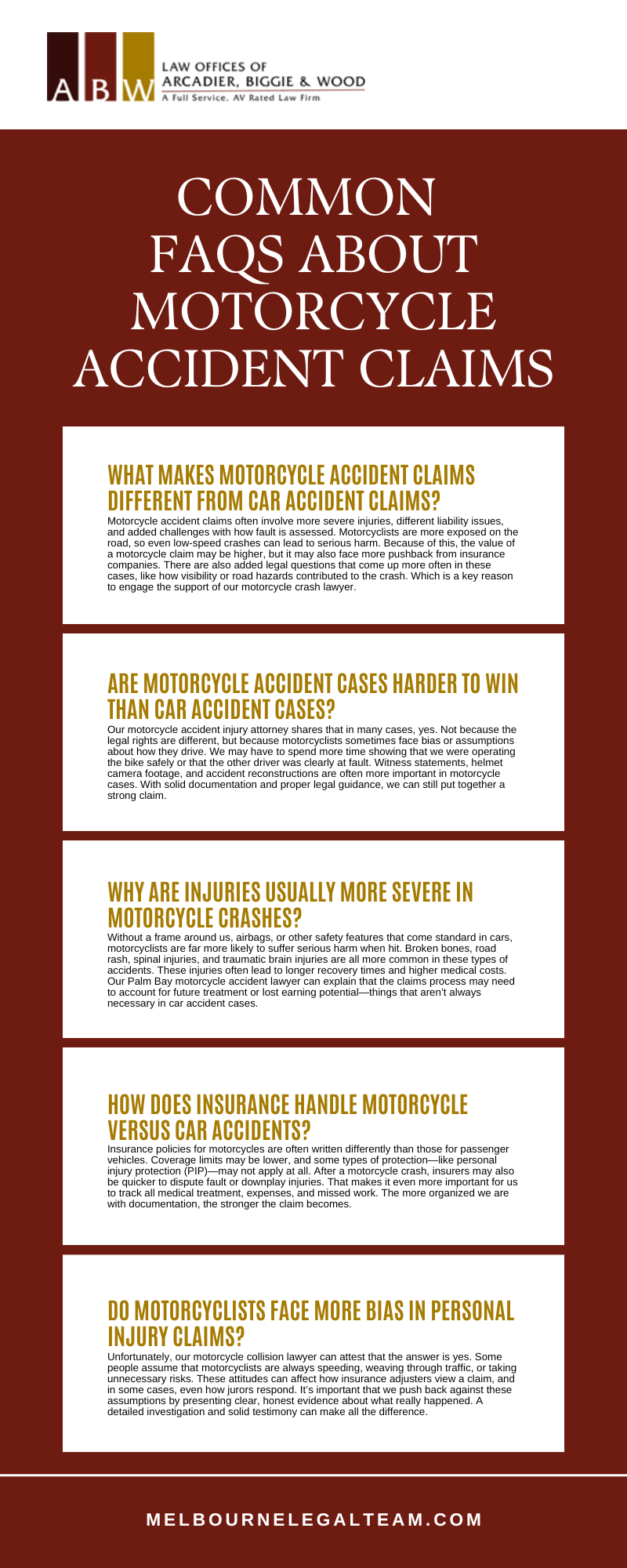 Common Faqs About Motorcycle Accident Claims Infographic
