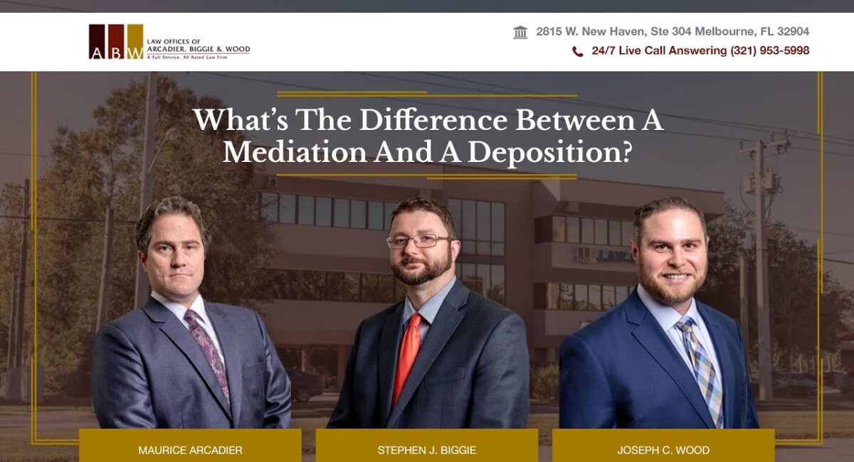 What’s the difference between a mediation and a deposition? - Law Offices of Arcadier, Biggie & Wood